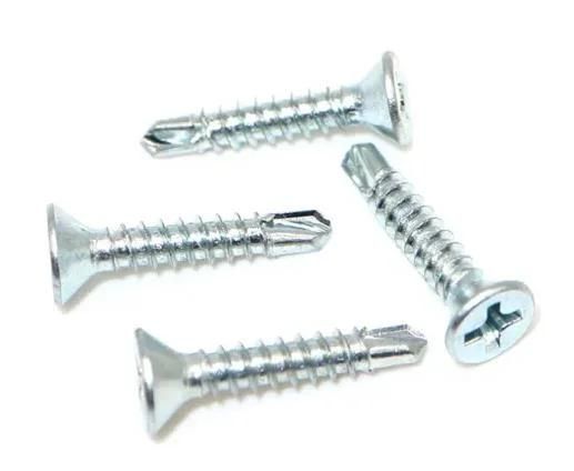 Blue White Zinc Countersunk Head Cross Tapping Screw DIN7504 Screw