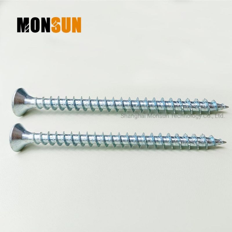 Yellow Blue Zinc Plated Saw Serrated Thread Cutting Point Compatible Flooring Chipboard Screw/Particleboard Screws