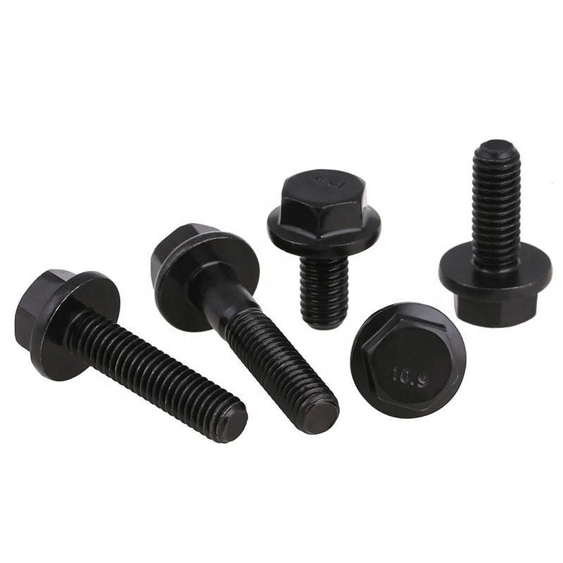 Custom High Quality 4.6 Grade Flange Bolt with Flange Nut M6 M7 M8 M10 M12 M16 DIN 6921 Stainless Steel Heavy Duty Hex Flange Serrated Bolt