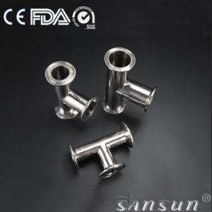 Sanitary Stainless Steel Food Tube Fittting DIN Clamped Tee for Dairy