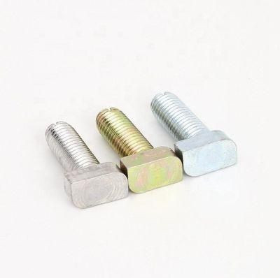 Custom Made Galvanized Carbon Steel Stainless Steel Cold Forging Square T Head Hammer Head Bolt
