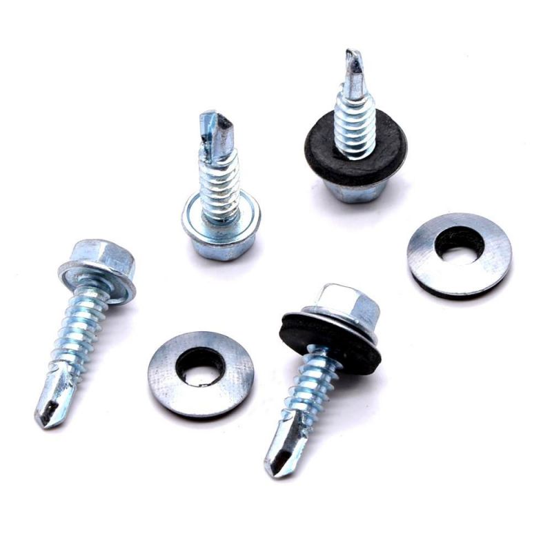 Galvanized Hex Head Self-Drilling Screws with Rubber Washer