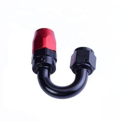 Red Black 180 Degree An10 Swivel Oil Fuel Hose End Fitting Connector