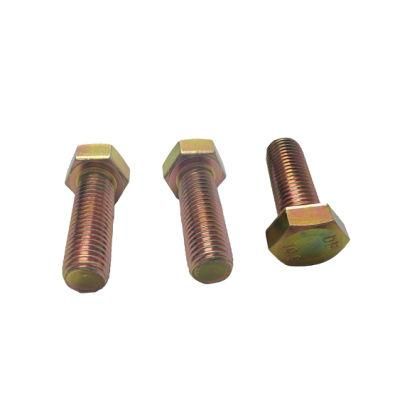 Hex Bolt DIN933 Screw Cl. 8.8 with Yellow Zinc Plated