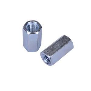 DIN 6334 Thread Nut Galvanized Long Hex Nut / Round Coupling Hex Nut