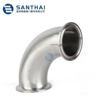 Food Grade Sanitary Butt Weld Stainless Steel 45 Degree Tri Clamp Pipe Fitting Elbow