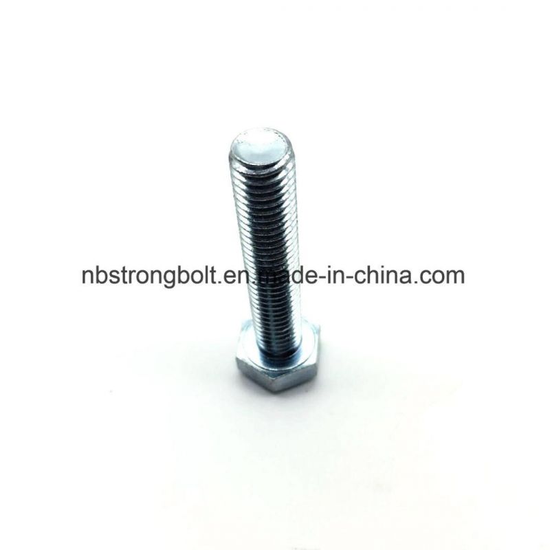 DIN933 Hex Bolt Gr. 8.8 with White Zinc Plated Cr3+ M12X80