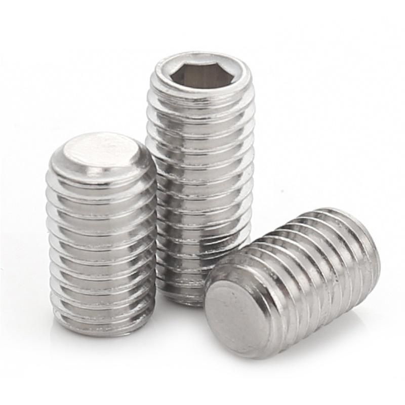 A2 A4 Hex Socket Stainless Steel Set Grub Machine Screw Hexagon Hex Socket Allen Flat Point Stainless Steel Grub Set Screws