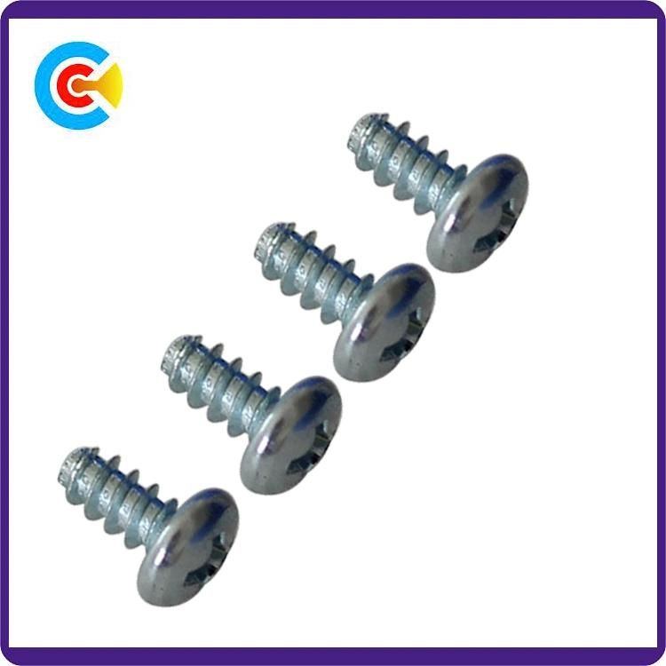 DIN/ANSI/BS/JIS Carbon-Steel/Stainless-Steel 4.8/8.8/10.9 Flat Tail Phillips/Cross Pan Head Self-Tapping Screws
