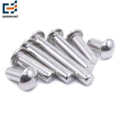 Large Round Head Semi-Tubular Rivets for Toys Made in China Stainless Steel 304 Half Round Head Solid Rivet Round Head Rivet Solid Rivet