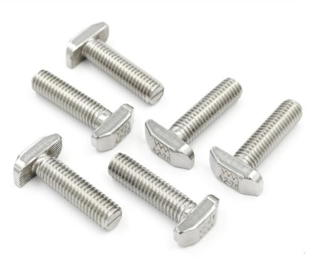 304 High Quality Stainless Steel M6 M8 Hammer Head T Bolt Square Flat Head Bolts for Solar Fastening