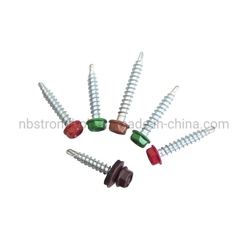 Hex Washer Head Self Drilling Screw with Bonded Washer Head Painted More Than 10 Years Produce Expricence Factory