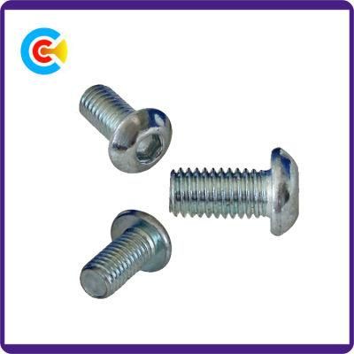 DIN/ANSI/BS/JIS Carbon-Steel/Stainless-Steel 4.8/8.8/10.9 Galvanized Inner Hexagon Pan Screw for Building