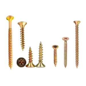 High Quality Factory in China Golden Color Zinc Phil Driver Countersunk Head DIN7505 Furniture Chipboard Screw