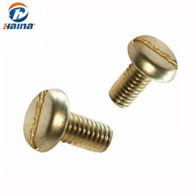 Pan Head Yellow Zinc Plated DIN85 Slotted Machine Screws