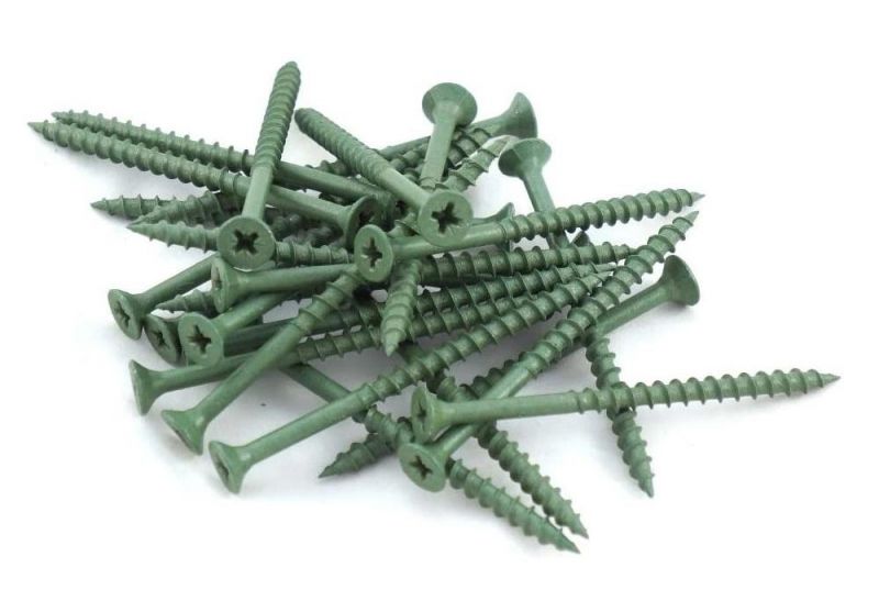 Green Coated Ruspert Flat Countersunk Head External Composite Wood Decking Screws Fastener Made in China