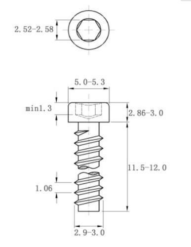 Round Hex Head Self Tapping Screw Suit for Allen Keys
