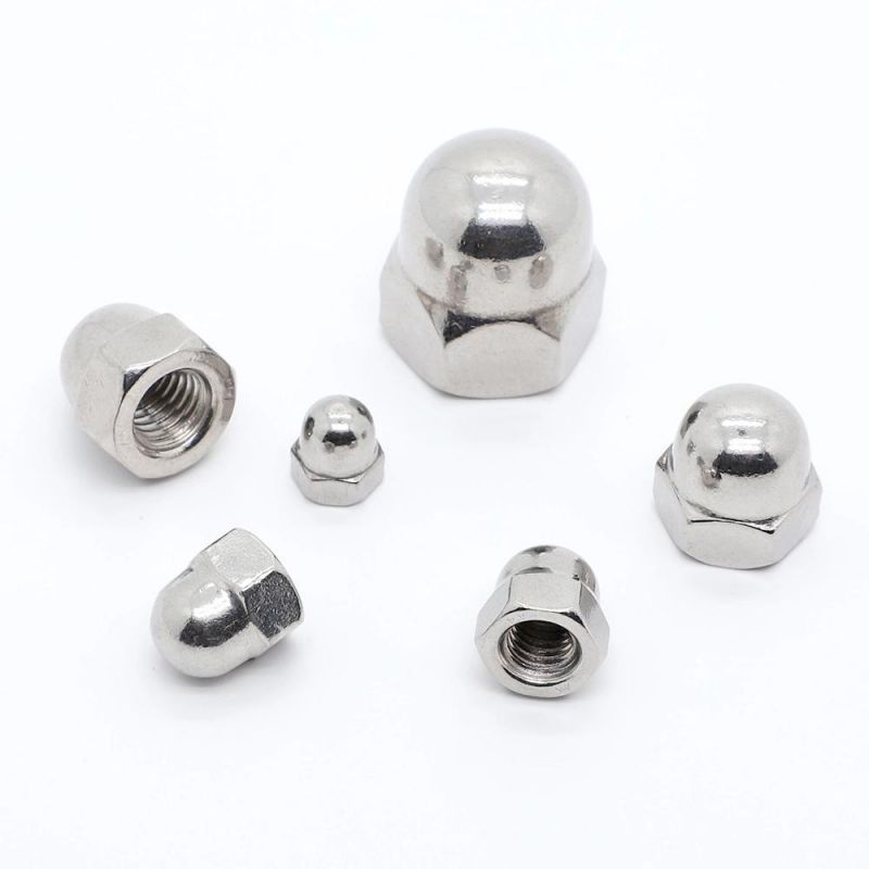 Professional M8 M10 M12 A2 A4 SS304 SS316 Hexagon Domed Nut DIN1587