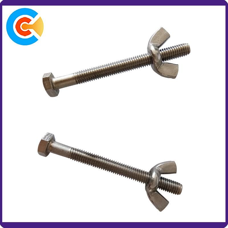 Steel M4 Wing Nut Hex Head Bolt