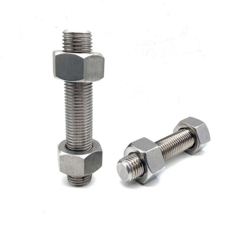 M8 M14 A193 Full Thread Stainless A2 A4 High Tension Stud Bolt and Nut Double End Threaded Rod