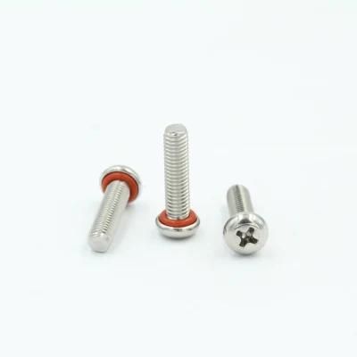 Custom Made Stainless Steel Round Head Waterproof Screws with O Ring