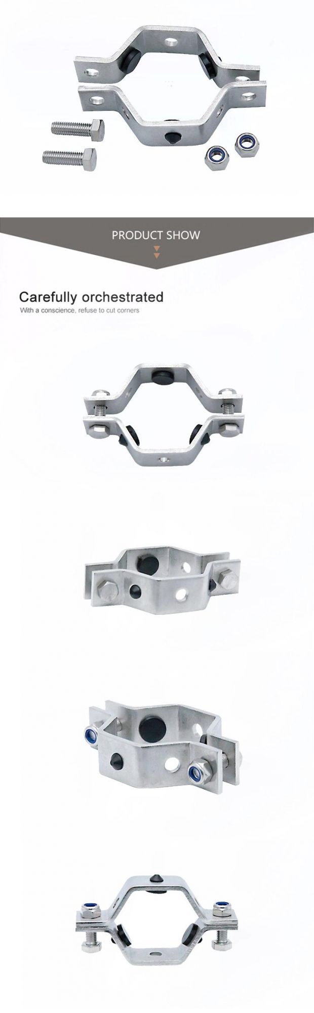 304 Sanitary Stainless Steel Hexagon EPDM Pipe Holder