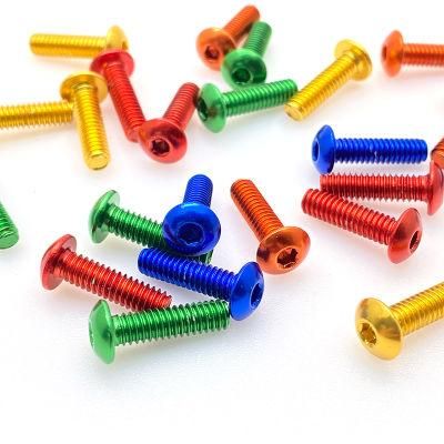 Aluminum 6063 Anodized Orange Gold Red Blue Hexagon Socket Button Head Screws