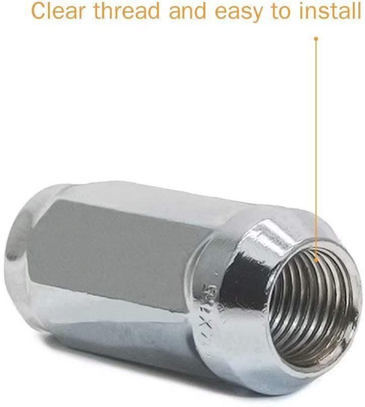 Chrome Bulge Acorn 3/4" 19mm Hex 1.9" Tall M14X1.5 Lug Nuts