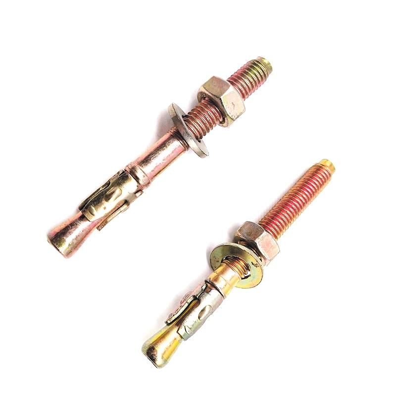 Yellow Zinc-Plated Chemical Anchor with Hexagon Nut and Washer