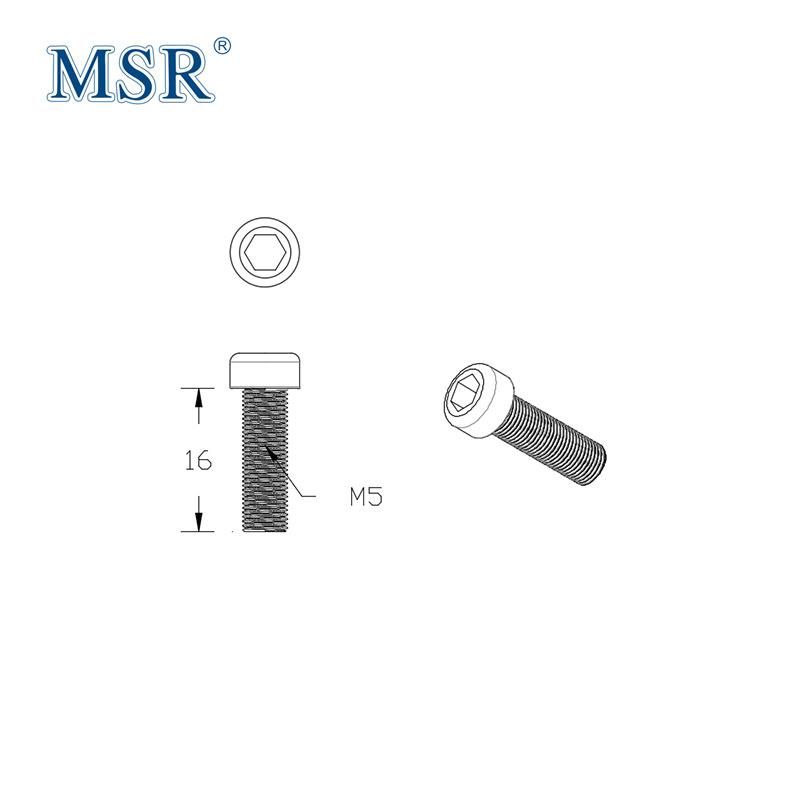 Fastener M5*16mm Socket Head Cap Screw Bolts for Aluminium Profile