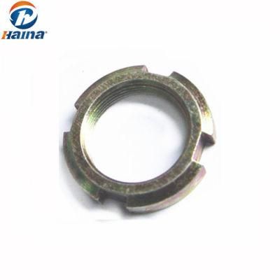 High Quality Yellow Zinc Plated Round Nuts with Slotted