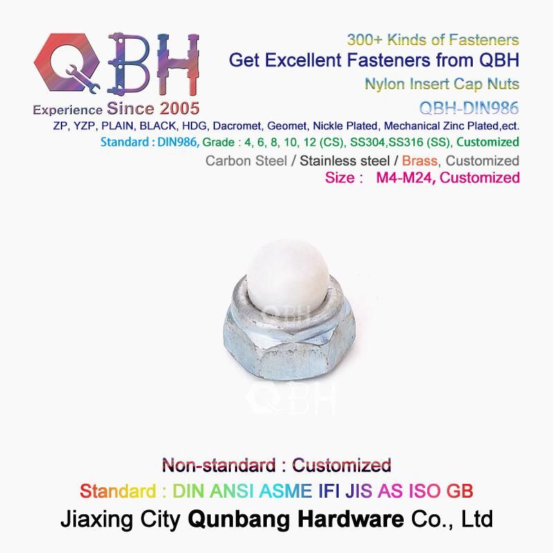 Qbh CS Ss DIN 986 Non-Metallic Nylon Insert Cap Nuts