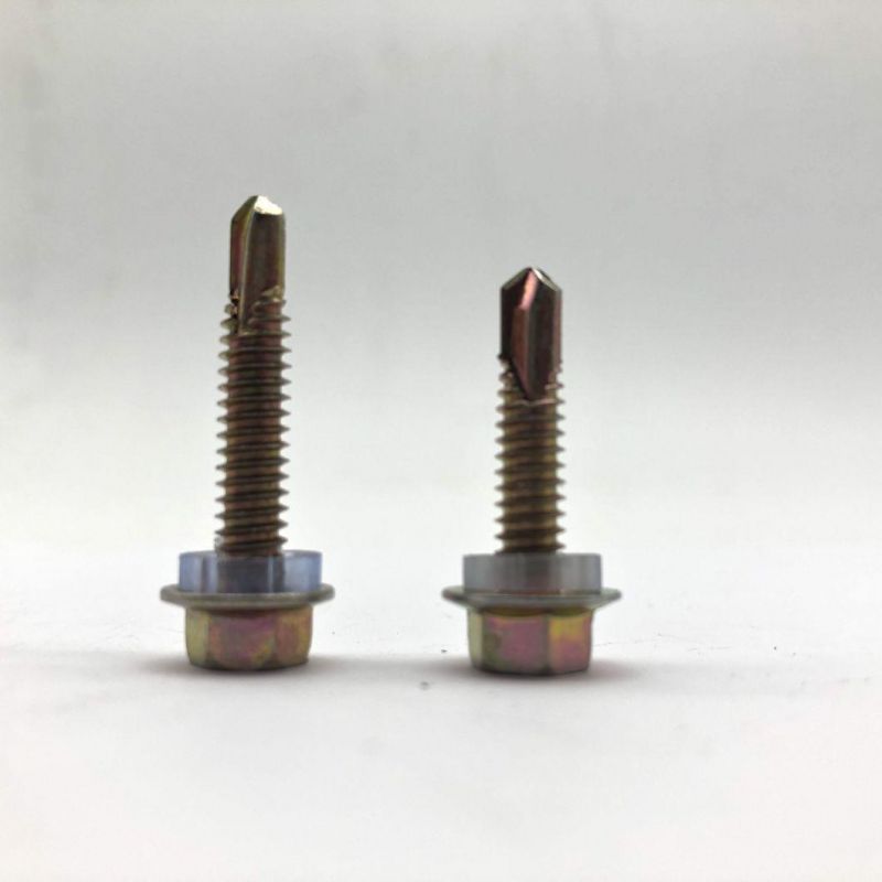Yellow Zinc Drilling Screw Tapping Screw with Plastic Washer