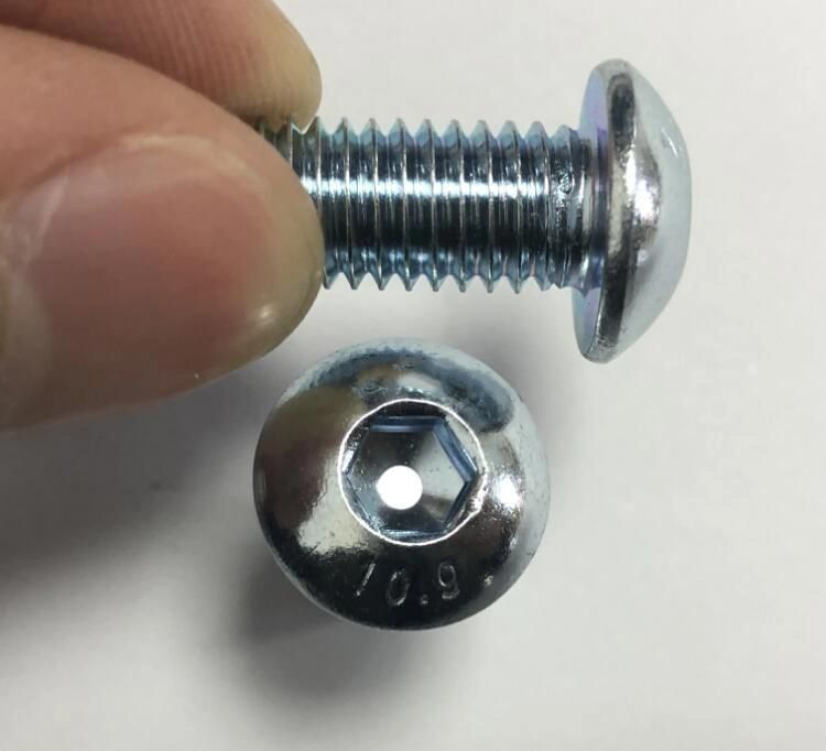 Hexagon Socket Button Head Screws ISO7380 Gr10.9 Zinc Plated