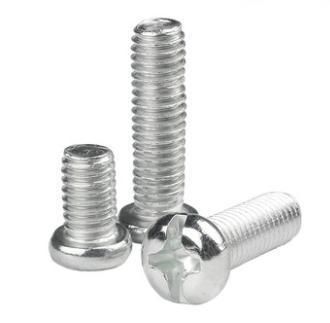 M8-M10 Iron Galvanized Cross Recessed Round Head Screw Machine Screw Pan Head Bolt Machine Tooth Pm Flat Tail Small Screw