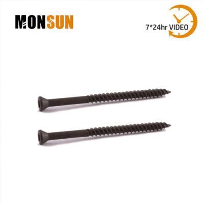 Phosphate Coated Square Drive Trim Flat Head Sharp Point Black Drywall Screws/Fermacell Screw for Plaster Fibreboard