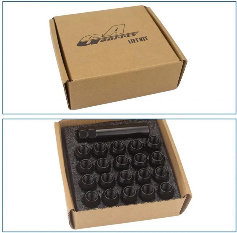 Black Acorn Spline 1.38" Tall 3/4" M12X1.5 Lug Nuts with 20+1