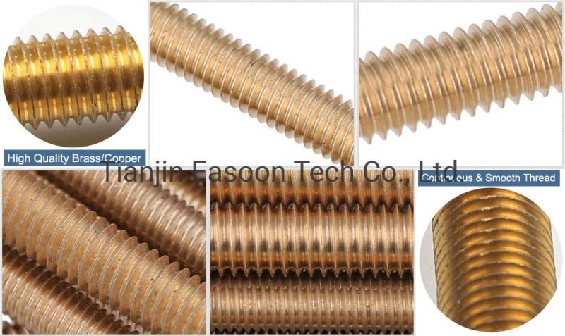 Brass Fastener M12 Brass Threaded Rod Full Thread Bolt and Nut