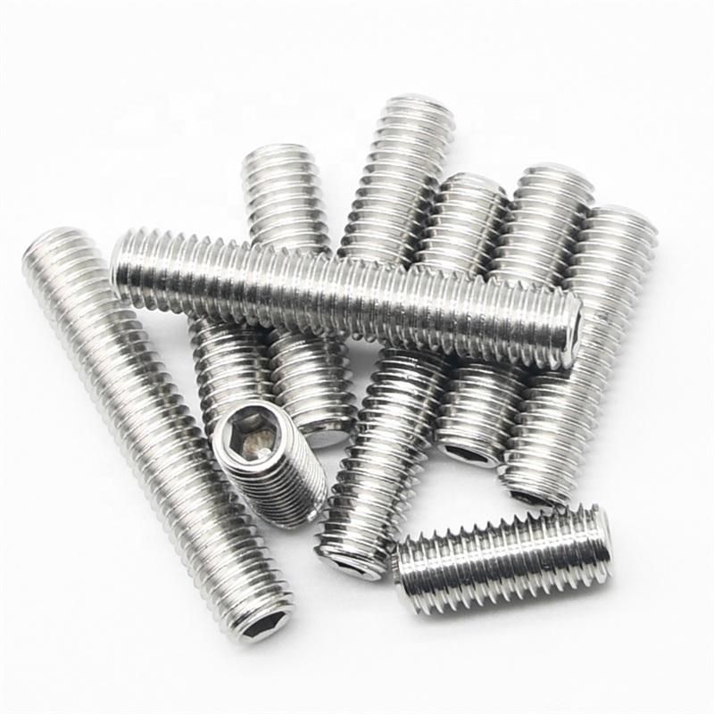 High Quality A2-70 A2-80 A4-70 A4-80 Inner Hexagon Socket Set Screws with Flat Point Grub Screw
