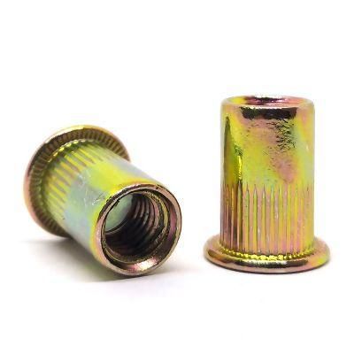 Cone Round Countersunk Flat Head Rivet Nut, Blind Rivet Nut Yellow Zinc Plated Galvanized