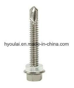 Self Drilling Screw EPDM Washer Yellow Color Zinc Plated DIN7504K