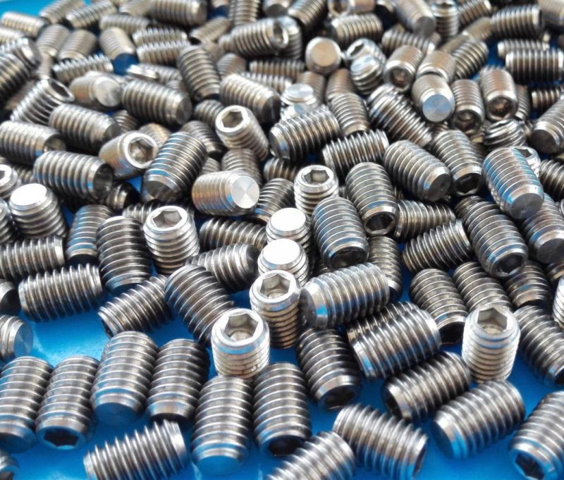 M6, M8, M10 Titanium Bolts DIN 913 Hexagon Socket Set Screws with Flat Point Titanium Screws