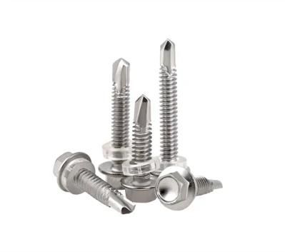 Hex Flange Head White Zinc Plated Self Drilling Screws