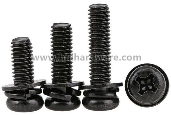 Wholesale High Quality Phillips-Head Sem Screws with Black Zinc Plated