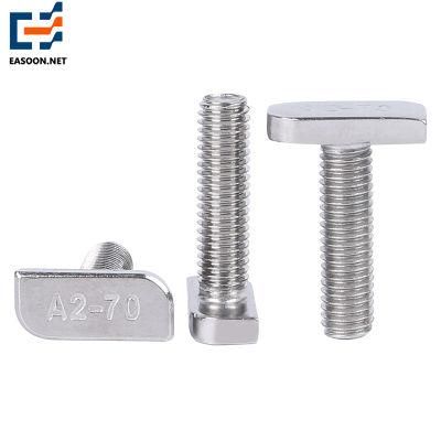 SS304 316 Square Head T Bolt Machining Bolts Customized Automation Equipment Bolts Stainless Steel Hammer Head Bolts T Bolts