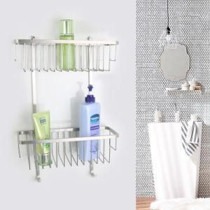Bathroom Accessories Double Shower Basket for Shampoo, Conditioner, Soap - Rectangular