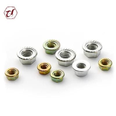Carbon Steel Zinc Plated Serrated Hexagon Flange Nuts with Anti-Skid Teeth
