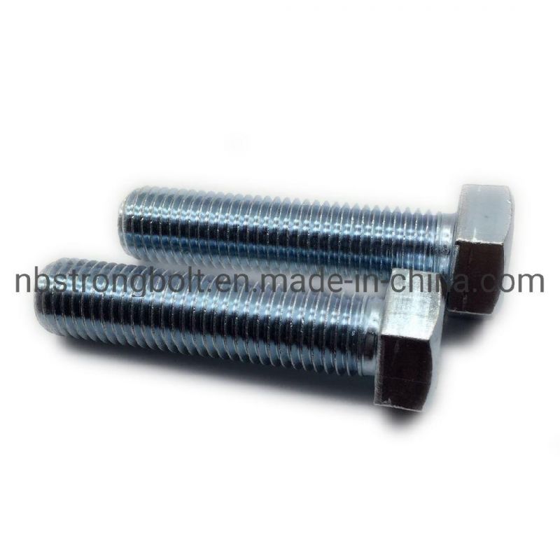 DIN933, Hex Cap Screw Gr. 8.8 with White Zinc Plated