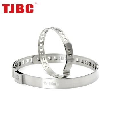 304ss Stainless Steel Adjustable Single Ear Hose Clamp, CV Joint Clamp, 45-120mm