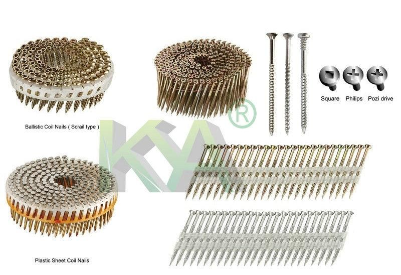 2" X. 113" 15 Degree Square Head Wire Collated Nail Screws